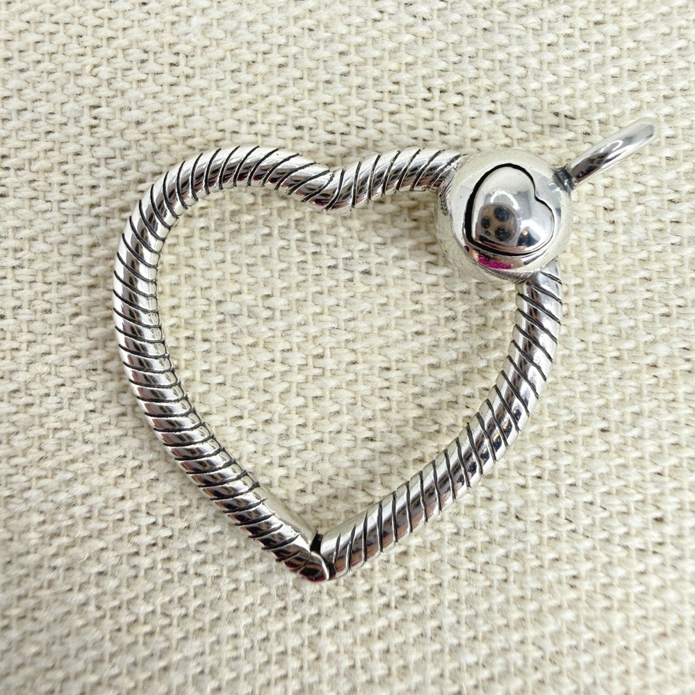 Pandora Moments Heart Charm Holder Pendant Sterling Silver